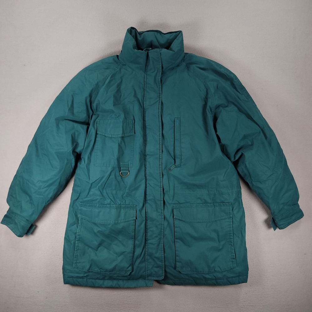 Vintage Eddie Bauer Goose Down Snowline Parka Jacket Mens L Teal Outdoor Coat